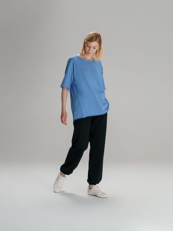 Футболка оверсайз унисекс Vozduh, синяя арт.19189.44