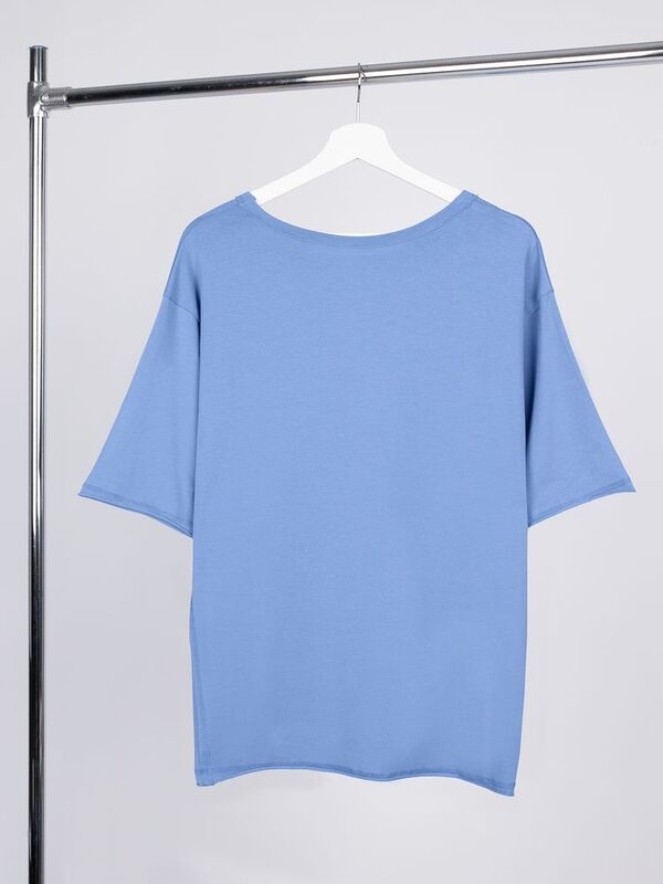 Футболка оверсайз унисекс Vozduh, синяя арт.19189.44