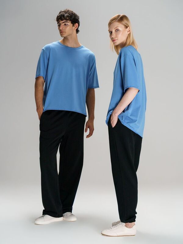 Футболка оверсайз унисекс Vozduh, синяя арт.19189.44