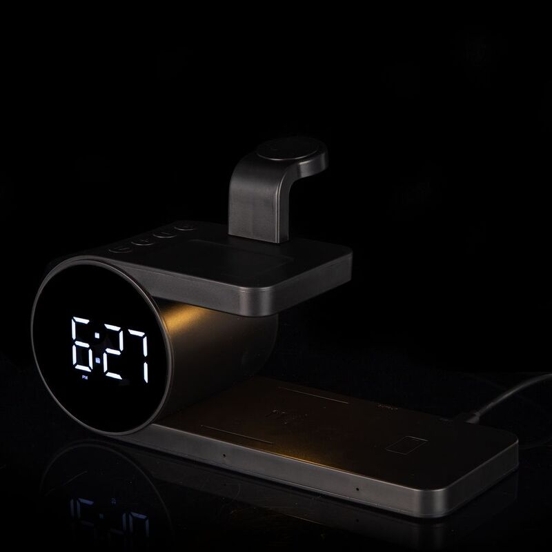 Станция беспроводной зарядки с часами fullStack, черная арт.16460.30