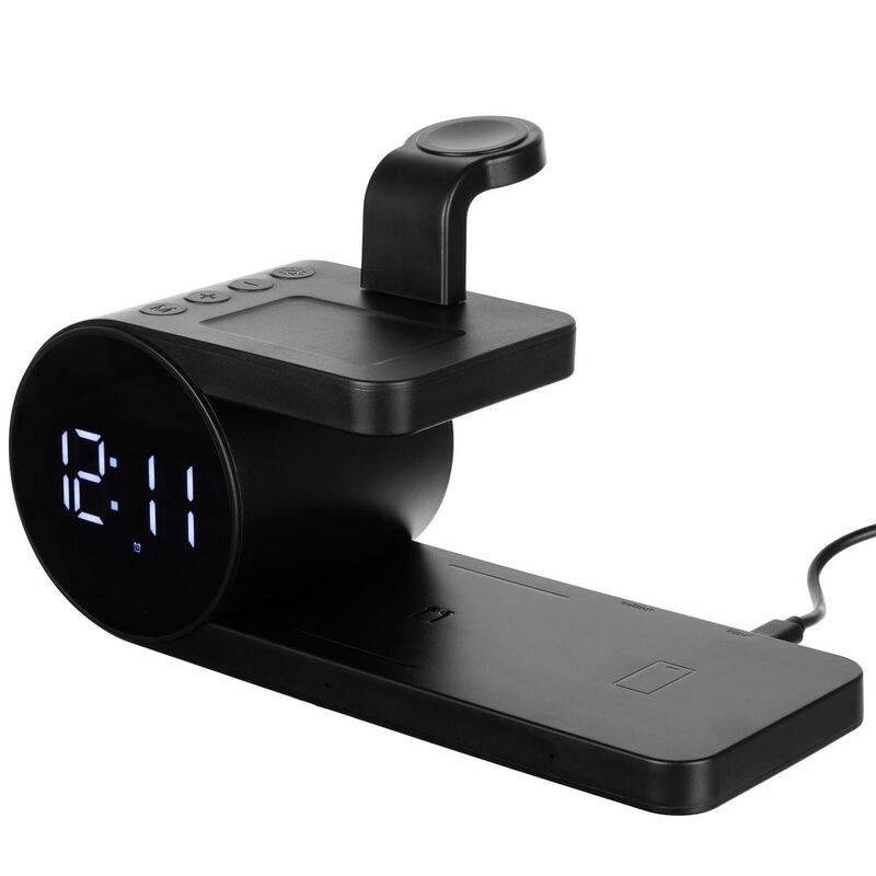 Станция беспроводной зарядки с часами fullStack, черная арт.16460.30