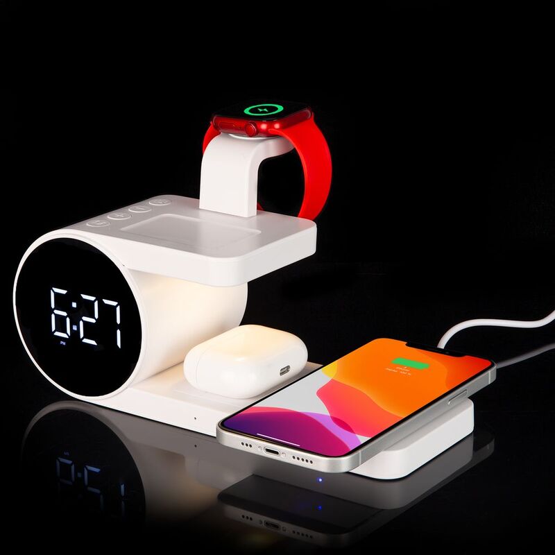 Станция беспроводной зарядки с часами fullStack, белая арт.16460.60