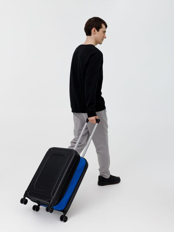 Чемодан Platta, черный с синим арт.16499.34