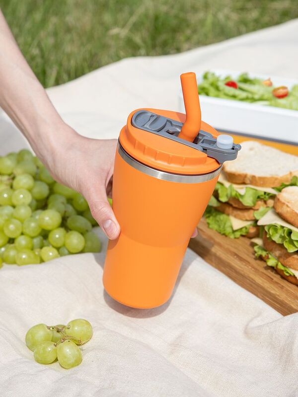 Термостакан Sapporo без логотипа, оранжевый арт.16485.20