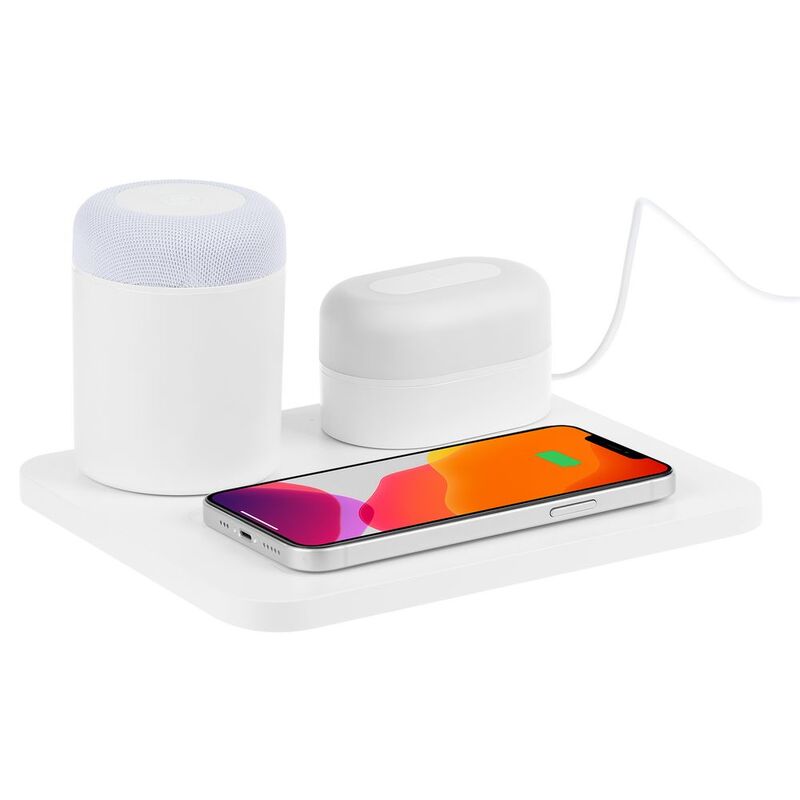 Станция беспроводной зарядки с колонкой и ночником Trilogy, белая арт.16577.60