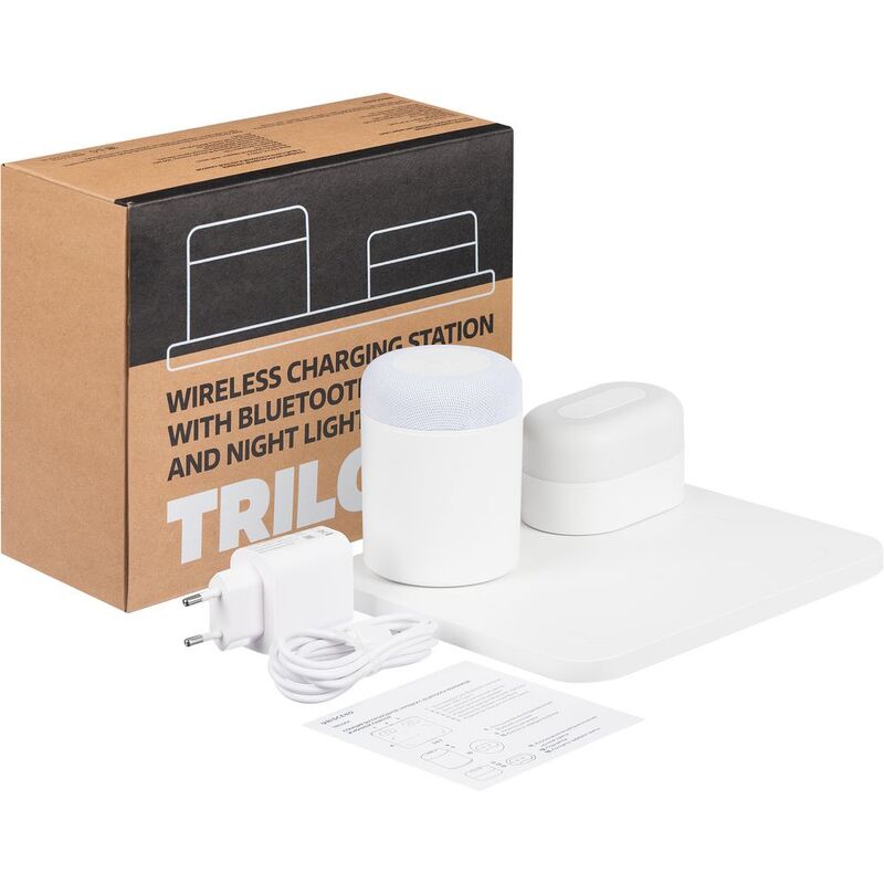 Станция беспроводной зарядки с колонкой и ночником Trilogy, белая арт.16577.60