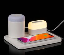 Станция беспроводной зарядки с колонкой и ночником Trilogy, белая арт.16577.60