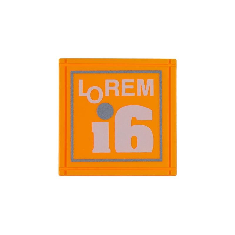 Лейбл из ПВХ Dzeta, L, оранжевый неон арт.16558.22