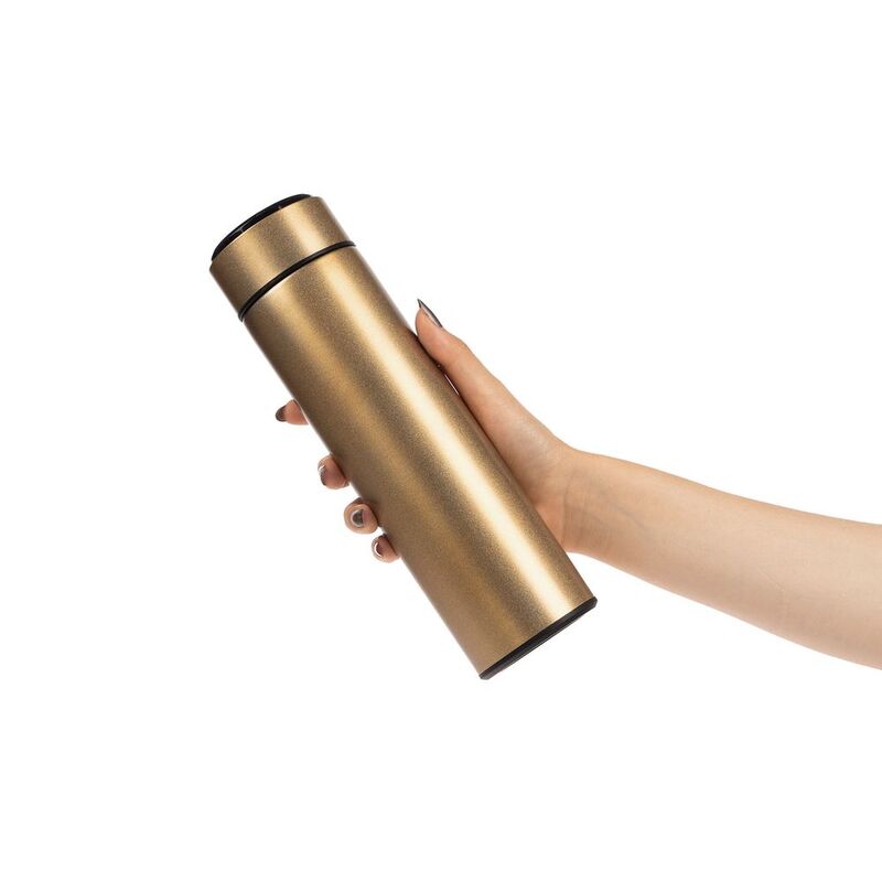 Смарт-бутылка с заменяемой батарейкой Long Therm, золотистая арт.14314.00