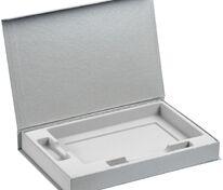 Коробка Silk с ложементом под ежедневник 13x21 см, флешку и ручку, ver. 2, серая арт.17238.10