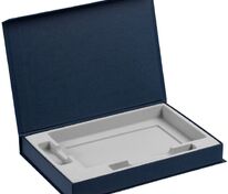 Коробка Silk с ложементом под ежедневник 13x21 см, флешку и ручку, ver. 2, темно-синяя арт.17238.40
