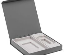 Коробка Modum с флокированным ложементом под ежедневник 13х21 см и аккумулятор, серая арт.17241.10