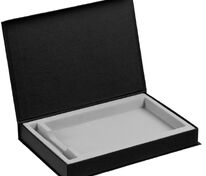 Коробка Silk с флокированным ложементом под ежедневник и ручку, ver. 2, черная арт.17245.30