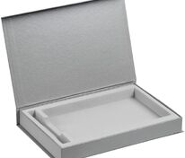 Коробка Silk с флокированным ложементом под ежедневник и ручку, ver. 2, серая арт.17245.10