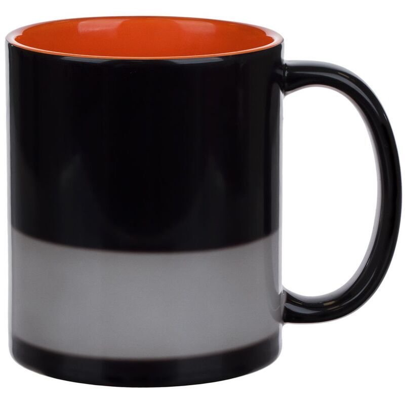 Кружка-хамелеон On Display, глянцевая, черная с оранжевым арт.22407.20