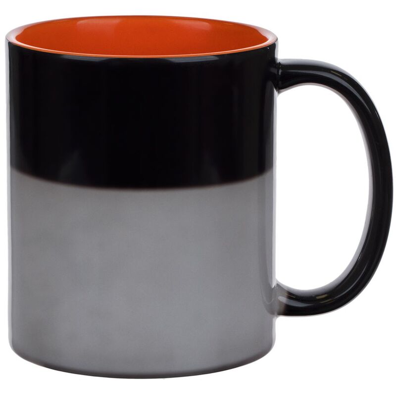 Кружка-хамелеон On Display, глянцевая, черная с оранжевым арт.22407.20