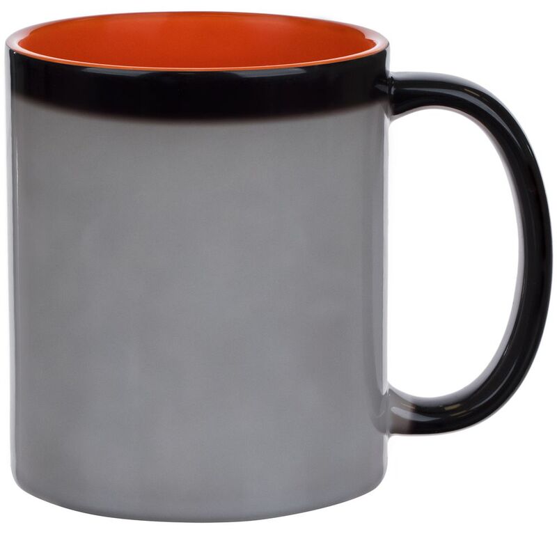 Кружка-хамелеон On Display, глянцевая, черная с оранжевым арт.22407.20