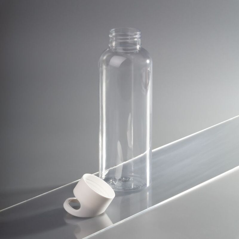 Бутылка для воды Plaske, прозрачная с белой крышкой арт.16554.60