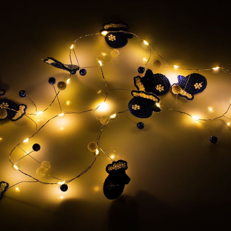 Гирлянда Merry Mittens, синяя арт.16953.40