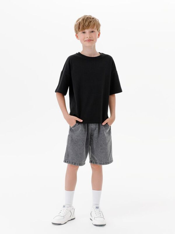 Футболка детская оверсайз Teezer, черная арт.16963.30