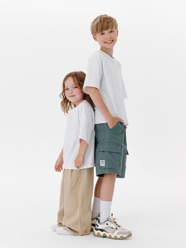 Футболка детская оверсайз Teezer, белая арт.16963.60