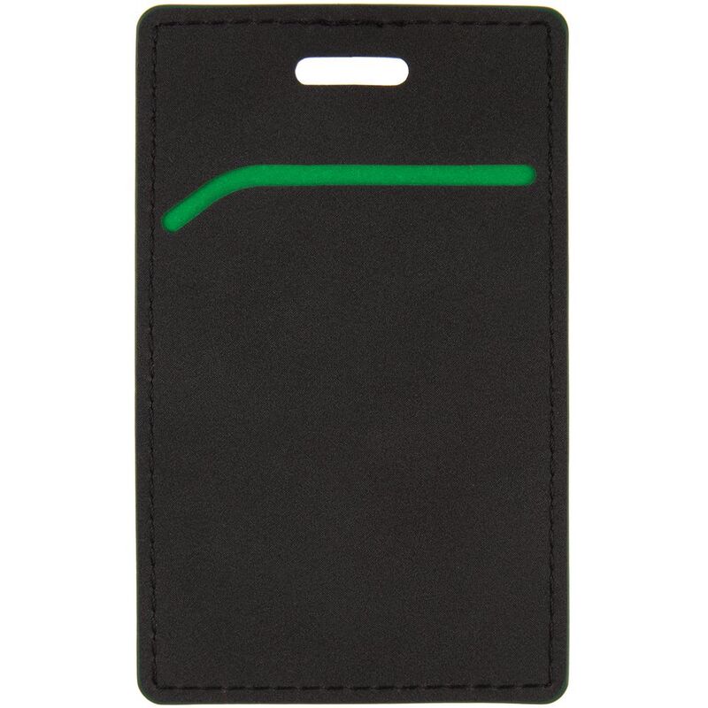 Чехол для пропуска Multimo, черный с зеленым арт.17623.39