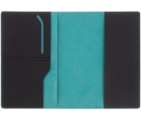 Обложка для паспорта Multimo, черная с бирюзовым арт.17343.49