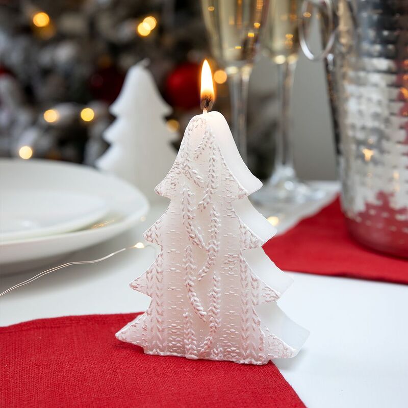 Свеча Kniteam, елка, белая арт.19335.60