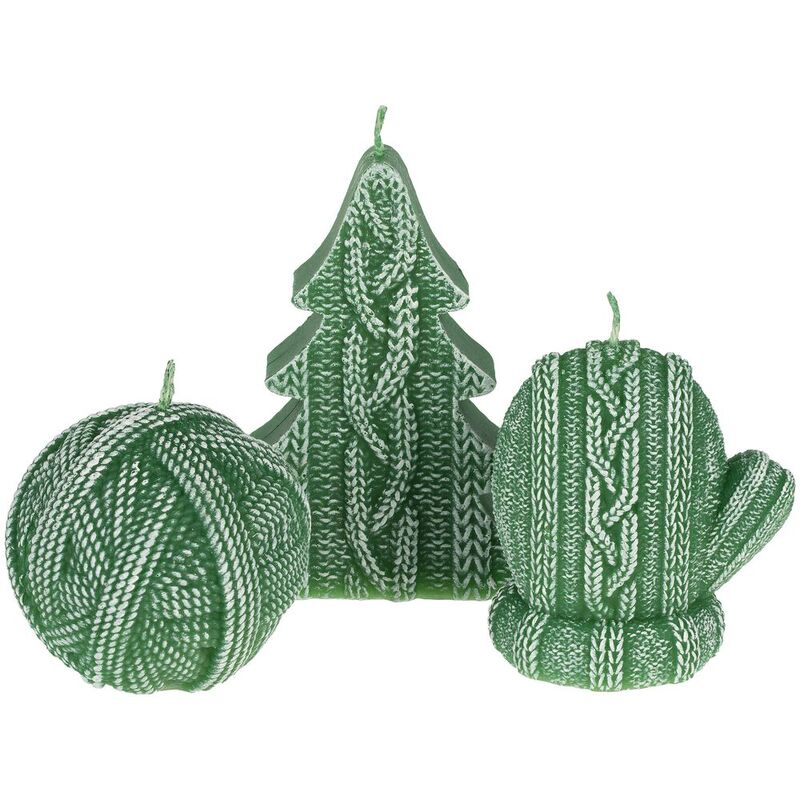 Свеча Kniteam, елка, зеленая арт.19335.90