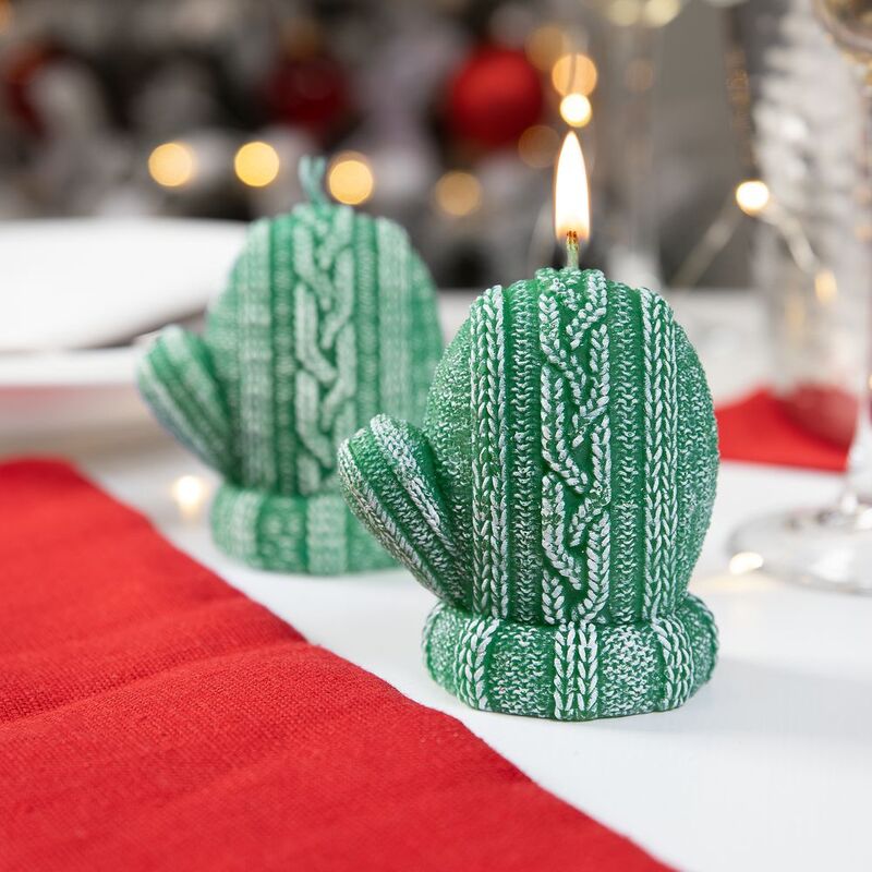 Свеча Kniteam, варежка, зеленая арт.19336.90