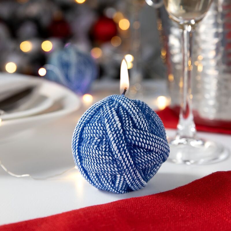 Свеча Kniteam, клубок, синий арт.19337.40