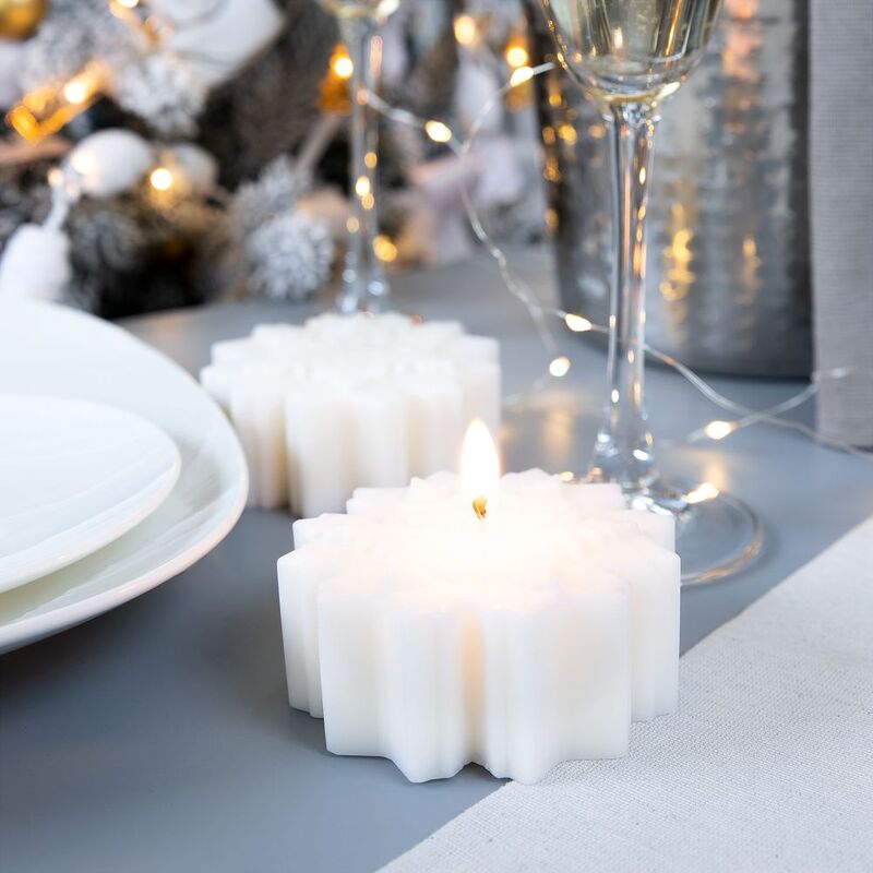 Свеча Snowflame 2, белая, 8 см арт.19342.60