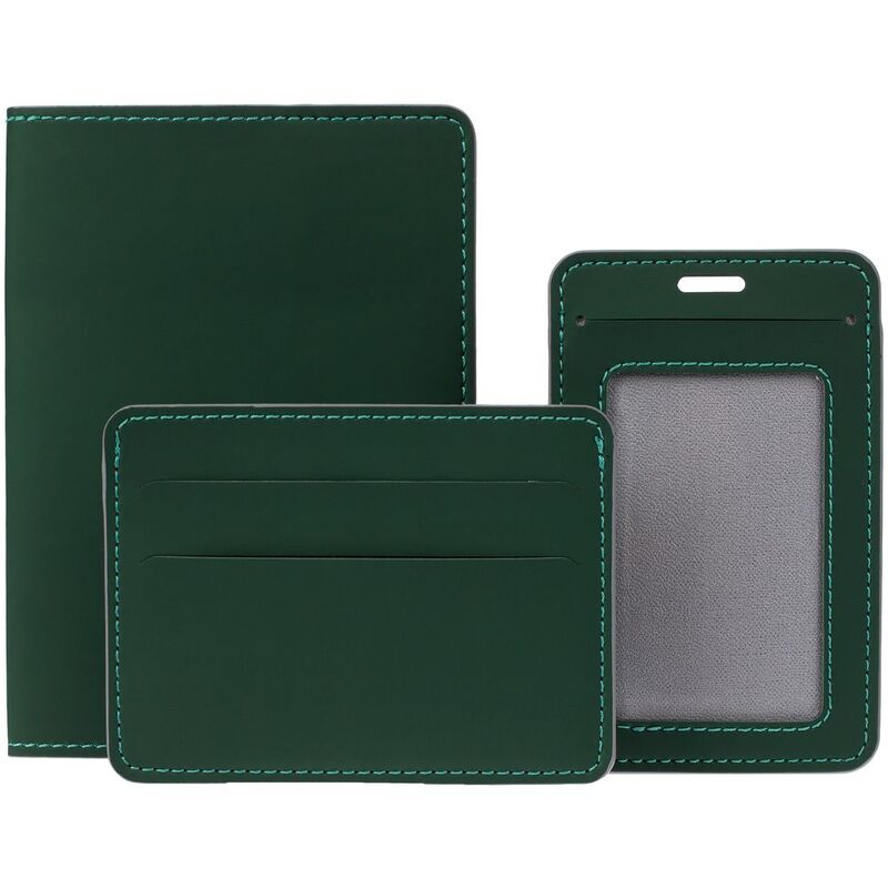 Чехол для пропуска Shall Simple, зеленый арт.19094.90