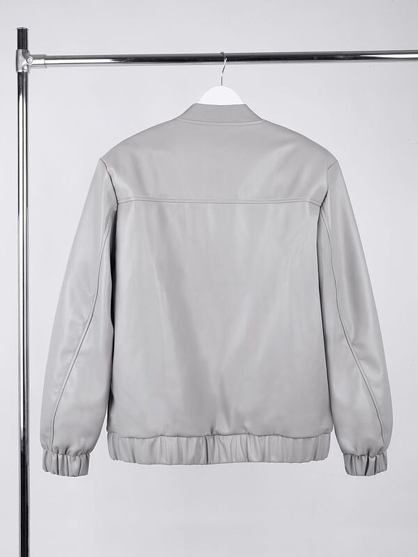 Бомбер из искусственной кожи Univer, серый арт.17402.10