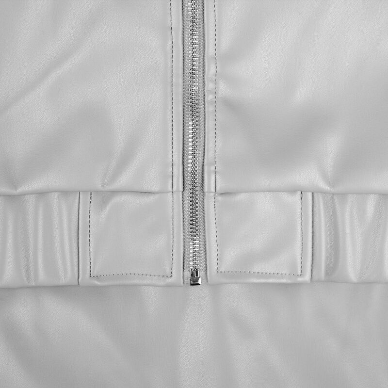 Бомбер из искусственной кожи Univer, серый арт.17402.10