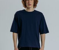 Футболка оверсайз унисекс Base Space, темно-синяя арт.16614.40