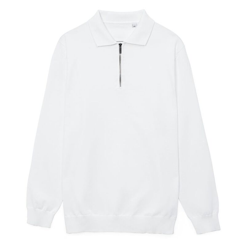 Рубашка поло мужская с длинным рукавом Terrazzo, белая арт.19098.60