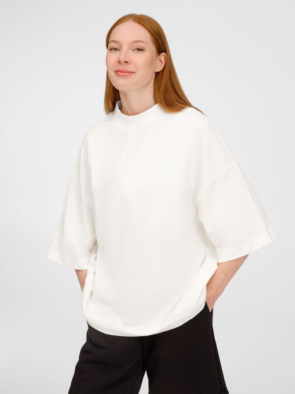 Футболка оверсайз унисекс T9, молочно-белая арт.18402.60