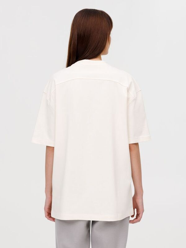 Футболка оверсайз унисекс Sideline, молочно-белая арт.18406.60