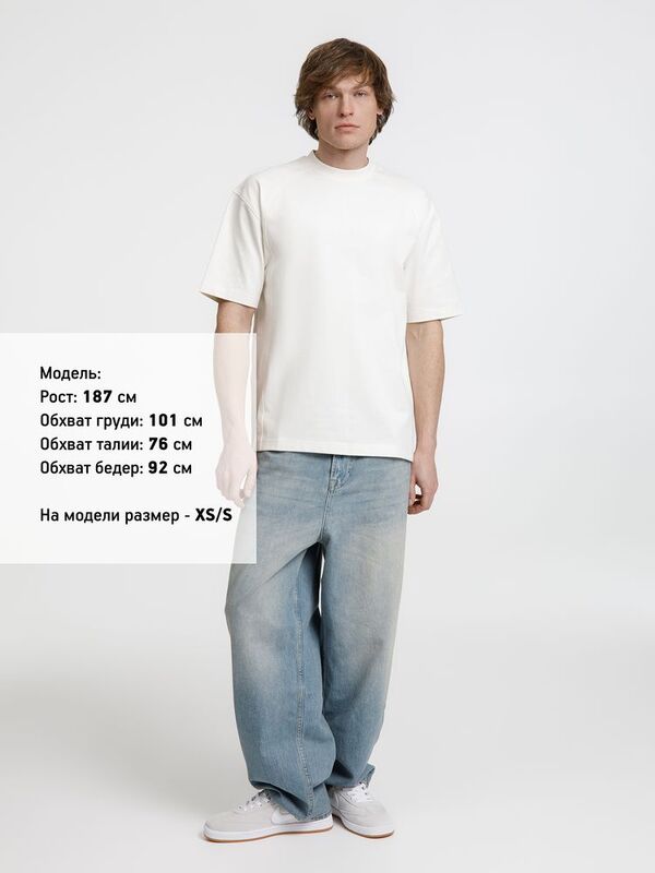 Футболка оверсайз унисекс Sideline, молочно-белая арт.18406.60