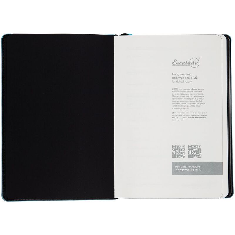 Ежедневник Alanis, недатированный, черный с голубым арт.18299.14