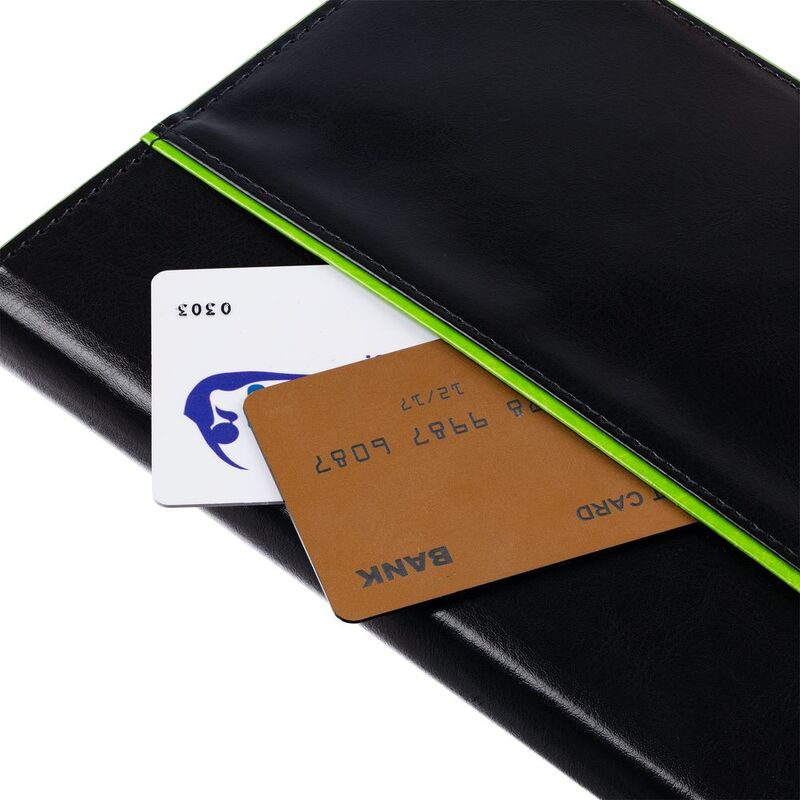 Ежедневник Alanis, недатированный, черный с зеленым арт.18299.39