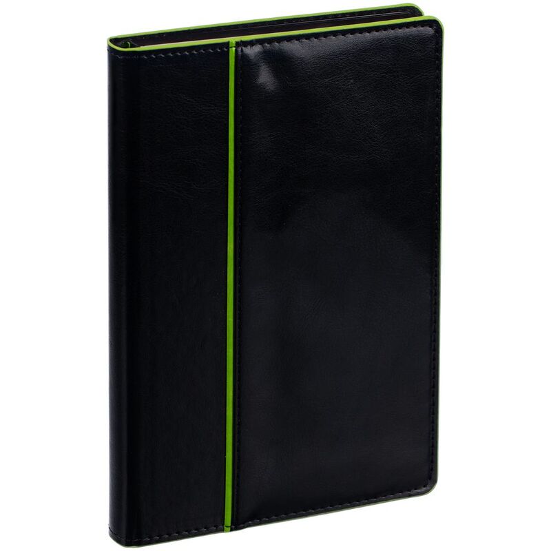 Ежедневник Alanis, недатированный, черный с зеленым арт.18299.39