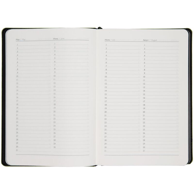 Ежедневник Alanis, недатированный, черный с зеленым арт.18299.39