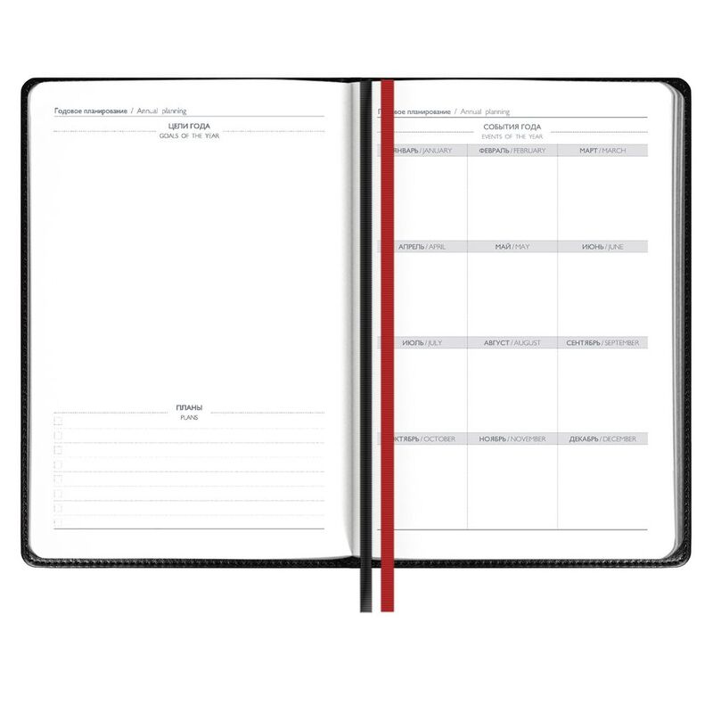 Ежедневник Alanis, недатированный, черный с красным арт.18299.35