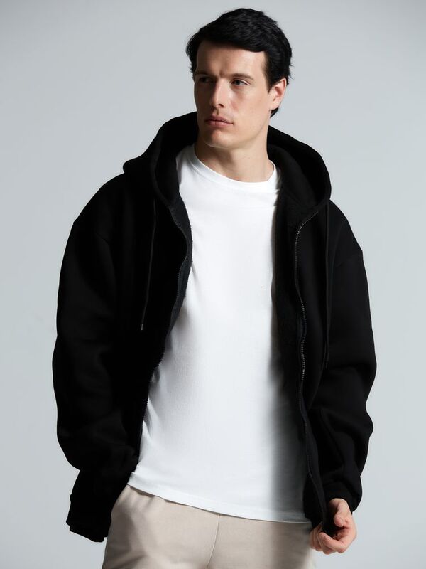 Толстовка унисекс оверсайз Zippy, черная арт.16883.30