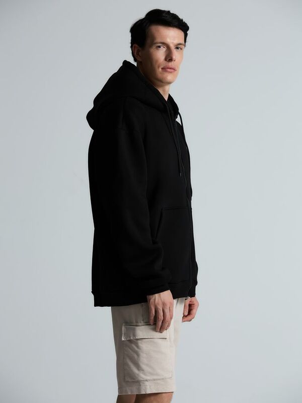 Толстовка унисекс оверсайз Zippy, черная арт.16883.30