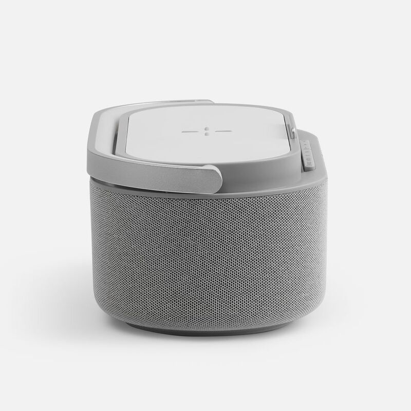 Колонка с часами и беспроводной зарядкой Veske ver.2, серая арт.16849.10