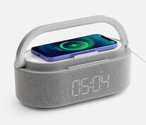 Колонка с часами и беспроводной зарядкой Veske ver.2, серая арт.16849.10