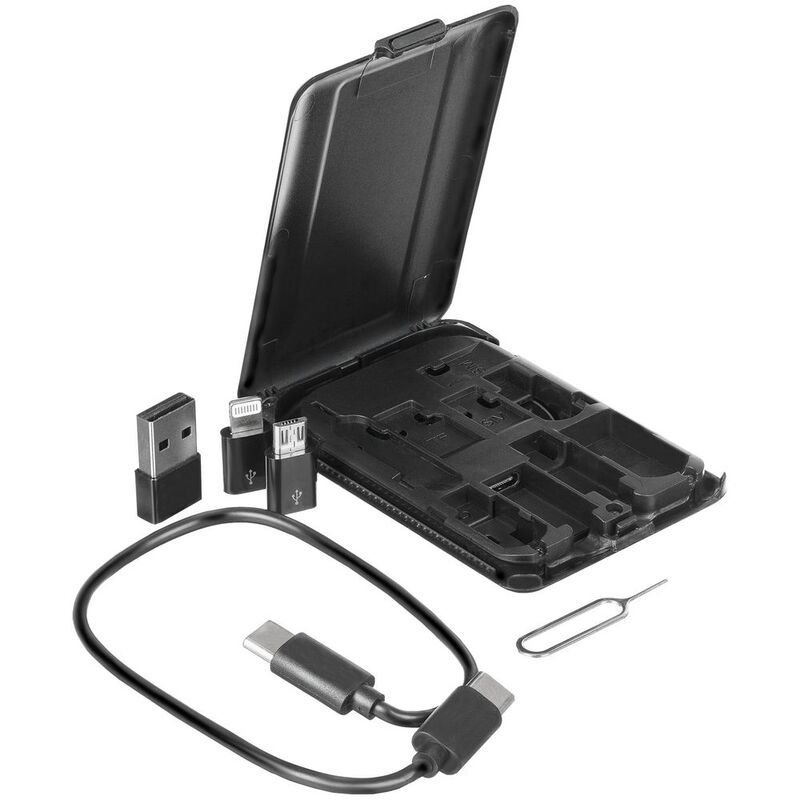 Органайзер с беспроводной зарядкой и набором адаптеров Octopod, черный арт.16877.30